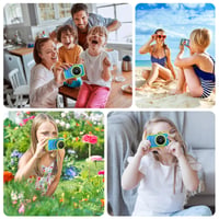 Detský digitálny fotoaparát CHAKEYAKE s 3,5-palcovým displejom, 360° otočným zoom objektívom, 1080P HD, selfie režimom, LED bleskom, 32GB kartou, pre deti od 3 do 12 rokov, modrý 10