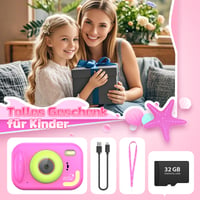 Vodotesný detský fotoaparát CHAKEYAKE 1080P IP67, s 32 GB kartou, 2,4-palcovým displejom, 10-násobným priblížením, hračka k bazénu a na pláž, darček pre deti od 3 do 12 rokov 8