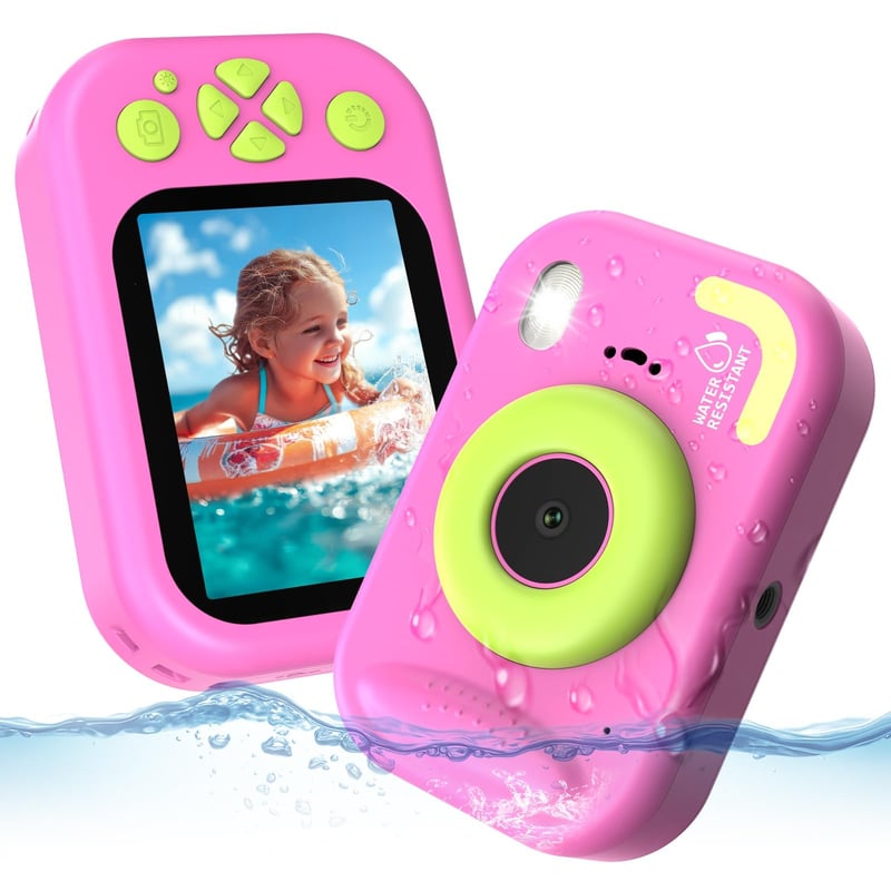 Vodotesný detský fotoaparát CHAKEYAKE 1080P IP67, s 32 GB kartou, 2,4-palcovým displejom, 10-násobným priblížením, hračka k bazénu a na pláž, darček pre deti od 3 do 12 rokov