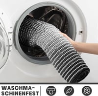 chakme Chenille fürdőszobai szőnyeg szett 5 részes, vastag csúszásmentes fürdőszobai kilépő, fekete 6