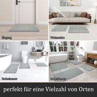 Chakme Memory Foam Fürdőszobaszőnyeg Szett 5 Részes - Kavics Mintázatú, Csúszásmentes, Nedvszívó, Mosható Fürdőszoba Szőnyeg, Világosszürke 5
