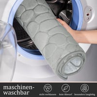 Chakme Memory Foam Fürdőszobaszőnyeg Szett 5 Részes - Kavics Mintázatú, Csúszásmentes, Nedvszívó, Mosható Fürdőszoba Szőnyeg, Világosszürke 6