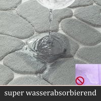 Chakme Memory Foam Fürdőszobaszőnyeg Szett 5 Részes - Kavics Mintázatú, Csúszásmentes, Nedvszívó, Mosható Fürdőszoba Szőnyeg, Világosszürke 4