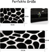 chakme Mikroszálas Fürdőszobai Szőnyeg 60x152cm Csúszásmentes Fekete-Fehér 6