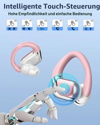 Bluetooth 5.4 športové slúchadlá, HiFi stereo, 50-hodinová výdrž batérie, potlačenie hluku CVC 8.0, rýchle nabíjanie cez USB-C, vodoodolnosť IP7, na behanie a do fitka 7