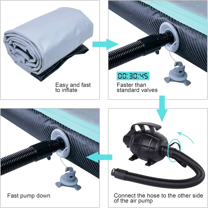 CHAMPIONPLUS Felfújható Air Tumbling Mat 10ft 13ft 16ft 4 inch edző szőnyeg kézi pumpa helyett elektromos pumpával, torna és cheerleading, v