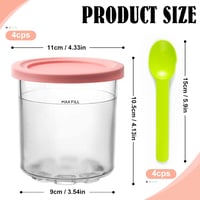 CHANCCI 4 db fagylalttartó NC500 NC501 sorozathoz, 24 oz, fém kanállal 6