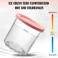 CHANCCI 4 db fagylalttartó NC500 NC501 sorozathoz, 24 oz, fém kanállal 5