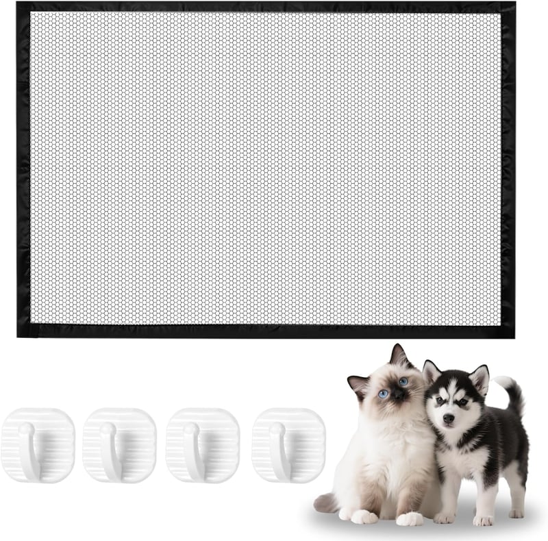 Chanumetal 2db Kutyakapu 110x72cm Lépcsőbiztonság Fúrás Nélkül Fekete