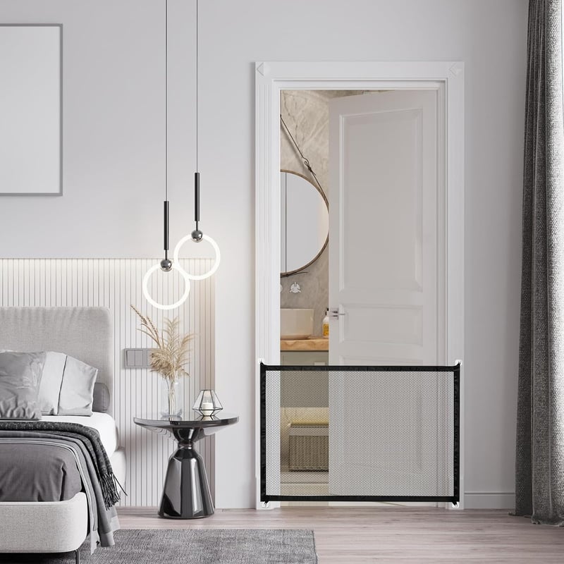 Chanumetal 2db Kutyakapu 110x72cm Lépcsőbiztonság Fúrás Nélkül Fekete