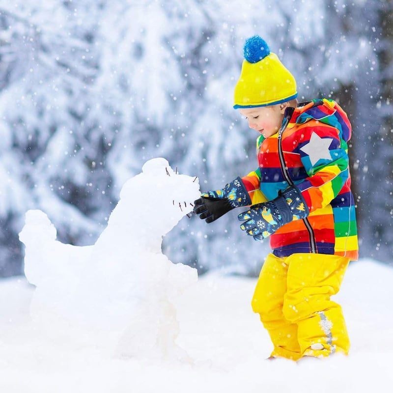 Chanurae Gyermek Vízálló Téli Kesztyű 4-6 Éveseknek - Lila Síkesztyű Hógolyózáshoz, Biciklizéshez, Snowboardozáshoz - Meleg Polár Béléssel