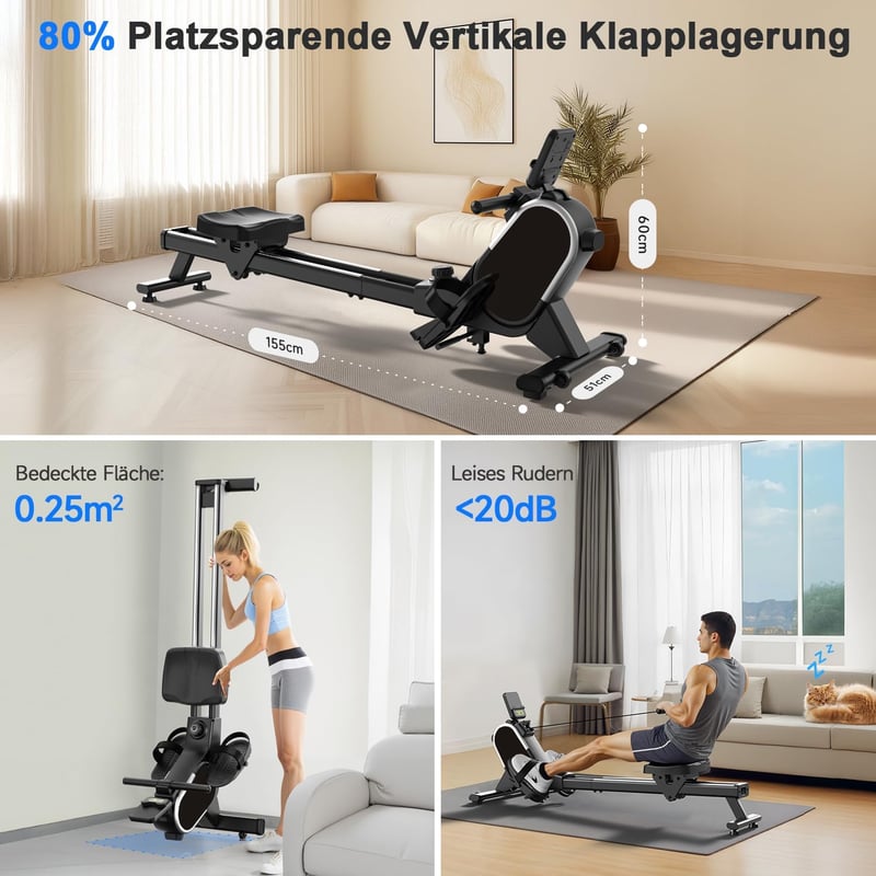 CHAOKE Mágneses Evezőgép 16 Fokozat Dual Rail 160kg Terhelhetőség