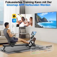 CHAOKE Mágneses Evezőgép Otthoni Edzéshez - 16 Ellenállási Szint, Dupla Sín, LCD Kijelző, App Kompatibilis, 160kg Teherbírás 3