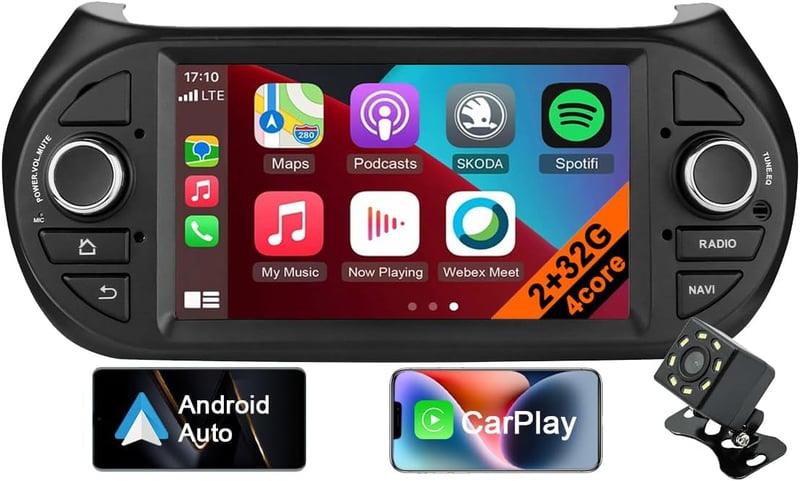CHARGONIC Android 12 Autórádió Fiat Fiorino/Qubo/Peugeot Bipper/Citroen Nemo 7" Érintőképernyő CarPlay