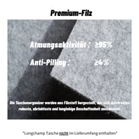 Charinor Premium organizator za Longchamp torbu, veličina M, filc materijal, crni umetak za organizaciju 6