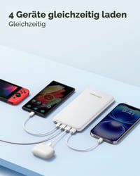 Power bank Charmast 26800 mAh Slim, ružová, 4 výstupy a 3 vstupy, Lightning, Type-C, Micro USB, pre iPhone, iPad, Samsung, Huawei 5