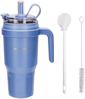 Cană termică Charmline cu capac și pai - albastru - 1200 ml