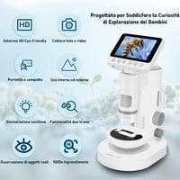 Microscop digital pentru copii Charmline 3 în 1 pentru vârsta de 6 ani, portabil și de masă, pentru observarea naturii, 1000X, cu card SD de 32 GB 6