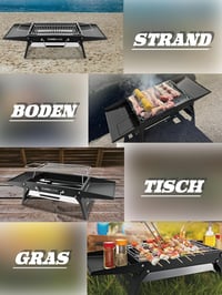 Charmline 34x23cm Hordozható Széngrillezés Kemping Grill Kert Strand Piknik 7