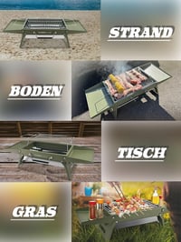 Charmline Összecsukható Hordozható Szenes Grill 35x23cm Zöld - Kompakt BBQ Grillsütő Kempingezéshez és Kerti Sütéshez 7