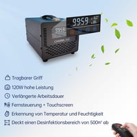 Charmline Ózongenerátor 40000 mg/h - Szagtalanító Készülék Távirányítóval, 500 m² Területre, Otthonba, Autóba, Fekete 2