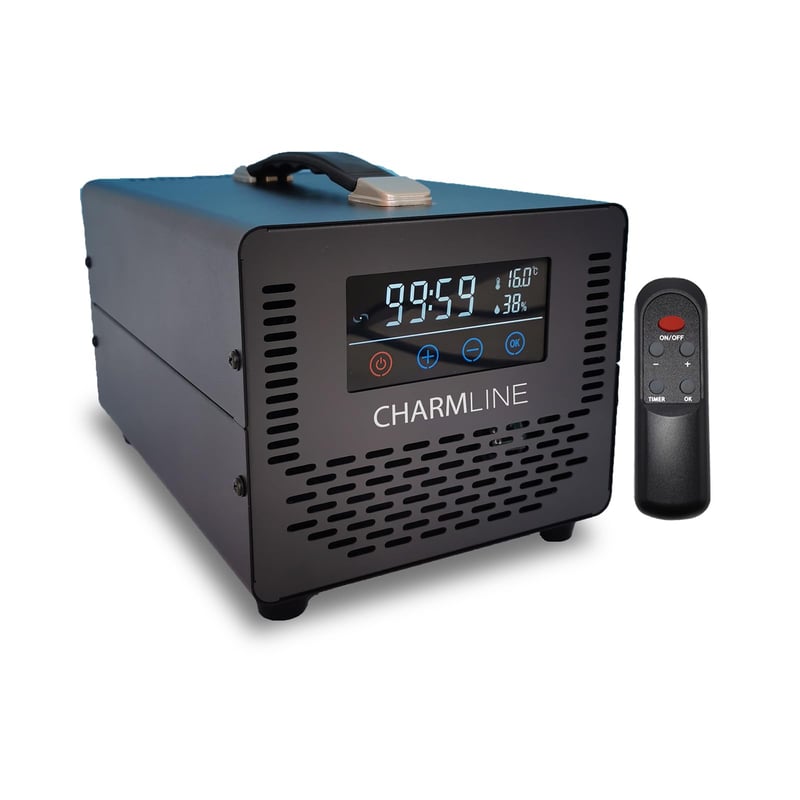 Charmline Generator Ozona 60000 mg/h - Crni Uređaj za Uklanjanje Mirisa s Daljinskim Upravljačem do 500 m², za Dom, Automobil, Prostore za Životinje i Podrume