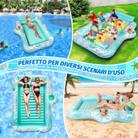 Charmofun Nafukovací matrac na opaľovanie 210x155 cm, s držiakom na poháre a chladiacim boxom, dvojitý deluxe plávajúci matrac do bazéna a na pláž pre dospelých, zelený 7