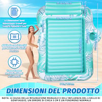 Charmofun Nafukovací matrac na opaľovanie 210x155 cm, s držiakom na poháre a chladiacim boxom, dvojitý deluxe plávajúci matrac do bazéna a na pláž pre dospelých, zelený 2