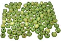 Drevené korálky farby chartreuse 8-9 mm – súprava 80 ks 1