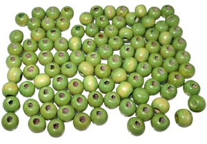 Drvene perle boje šartreza 8-9 mm - set od 80 komada