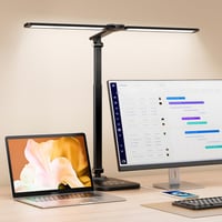 CHARYJOD dvostruka LED stolna svjetiljka, prigušiva, rastezljiva, 5 temperatura boje i 10 razina svjetline, USB priključak za punjenje 1