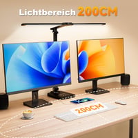 CHARYJOD dvostruka LED stolna svjetiljka, prigušiva, rastezljiva, 5 temperatura boje i 10 razina svjetline, USB priključak za punjenje 3