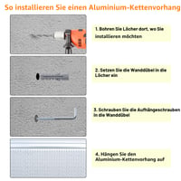 CHAWNIAO Aluminijska lančana zavjesa protiv insekata za vrata 90x200 cm - protiv muha, osa i komaraca, za unutarnju i vanjsku upotrebu, srebrna metalna zavjesa 7