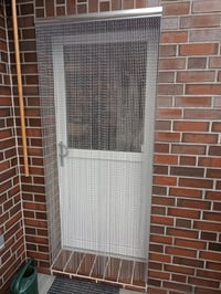 CHAWNIAO Aluminijska lančana zavjesa protiv insekata za vrata 90x200 cm - protiv muha, osa i komaraca, za unutarnju i vanjsku upotrebu, srebrna metalna zavjesa 3