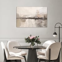 Tablou canvas abstract CHDITB, decor perete bej-negru, pentru living, dormitor, birou, stil boho modern, 59x39 cm 2