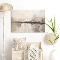 Tablou canvas abstract CHDITB, decor perete bej-negru, pentru living, dormitor, birou, stil boho modern, 59x39 cm 5