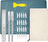 Chedin 26 részes plotter kiegészítő készlet - Vinyl kivágó eszközök, skalp kések, spatula, vonalzó - DIY barkács szett tárolótáskával 1