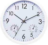 Chedin 30 cm Csendes Falióra Hőmérővel és Páratartalom Mérővel, Időjárásálló 1