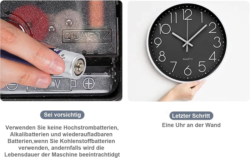 Chedin 30 cm Csendes Falióra Modern Kvarckvarc Fekete-Fehér Gyerekeknek