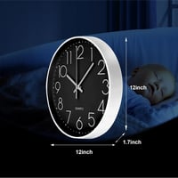 Chedin 30 cm Csendes Falióra Modern Kvarckvarc Fekete-Fehér Gyerekeknek 2