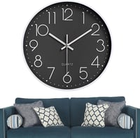 Chedin 30 cm Csendes Falióra Modern Kvarckvarc Fekete-Fehér Gyerekeknek 1
