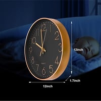 Chedin 30 cm Modern Kerek Falióra Csendesen Működő Arany/Fekete - Gold/Black 2