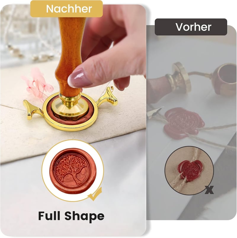 Chedin Fém Viaszpecsét Forma Kerek Virág Nyolcágú Csillag 1 Inch Esküvőhöz Ajándékozáshoz - Runden