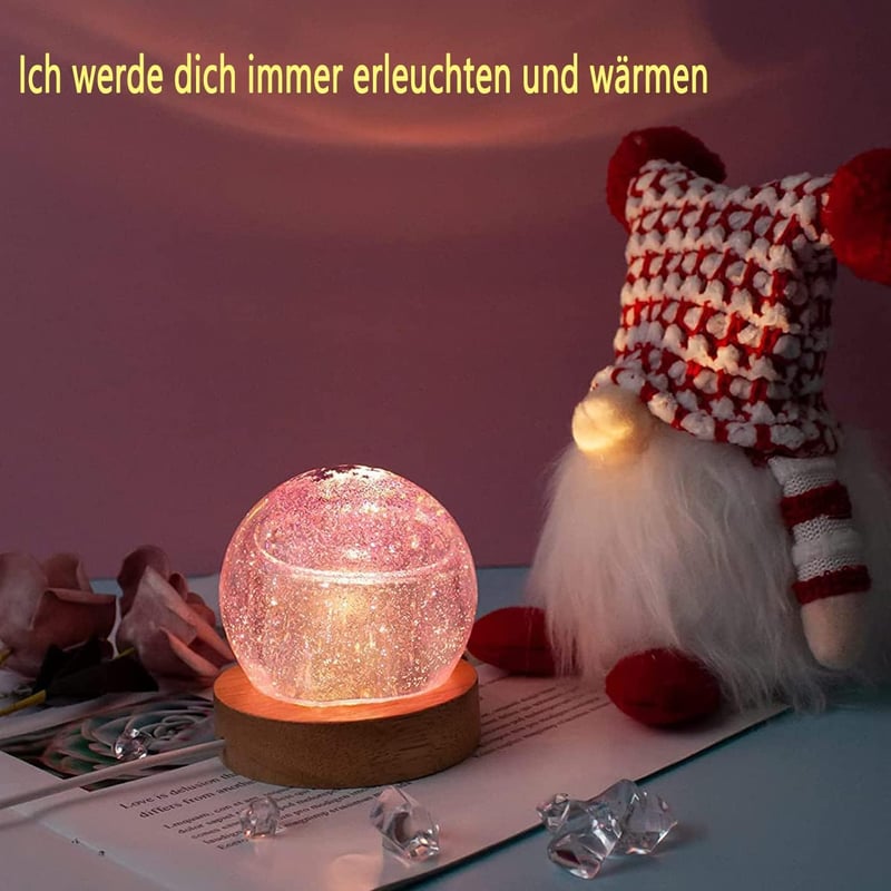 Chedin kerek szilikon LED világító alap fa dekorációhoz, kristály szobor kiállítási talp meleg fénnyel - Warm light.