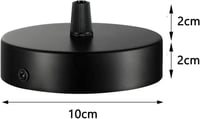 Chedin Mennyezeti Lámpafoglalat 100x20mm - Matt Fekete Kerek Fém Szerelődoboz 2db - Klasszikus Stílusú Lámparózsák Csillárokhoz, Fali és Men 6