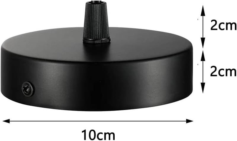 Chedin Mennyezeti Lámpafoglalat 100x20mm - Matt Fekete Kerek Fém Szerelődoboz 2db - Klasszikus Stílusú Lámparózsák Csillárokhoz, Fali és Men