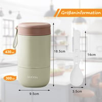 Nerezový pohár na müsli Chedin To Go s viečkom a lyžičkou, 730 ml, nepriepustný, dvojstenný, zelený 2