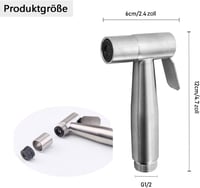 Chedin Rozsdamentes Acél Bidé Zuhanyfej - Falra Szerelhető WC Zuhany Higiéniai Spray Kerek Formával, Kefézett Felülettel, Univerzális Csatla 6