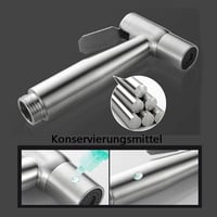 Chedin Rozsdamentes Acél Bidé Zuhanyfej - Falra Szerelhető WC Zuhany Higiéniai Spray Kerek Formával, Kefézett Felülettel, Univerzális Csatla 2