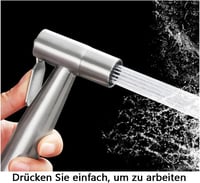 Chedin Rozsdamentes Acél Bidé Zuhanyfej - Falra Szerelhető WC Zuhany Higiéniai Spray Kerek Formával, Kefézett Felülettel, Univerzális Csatla 3